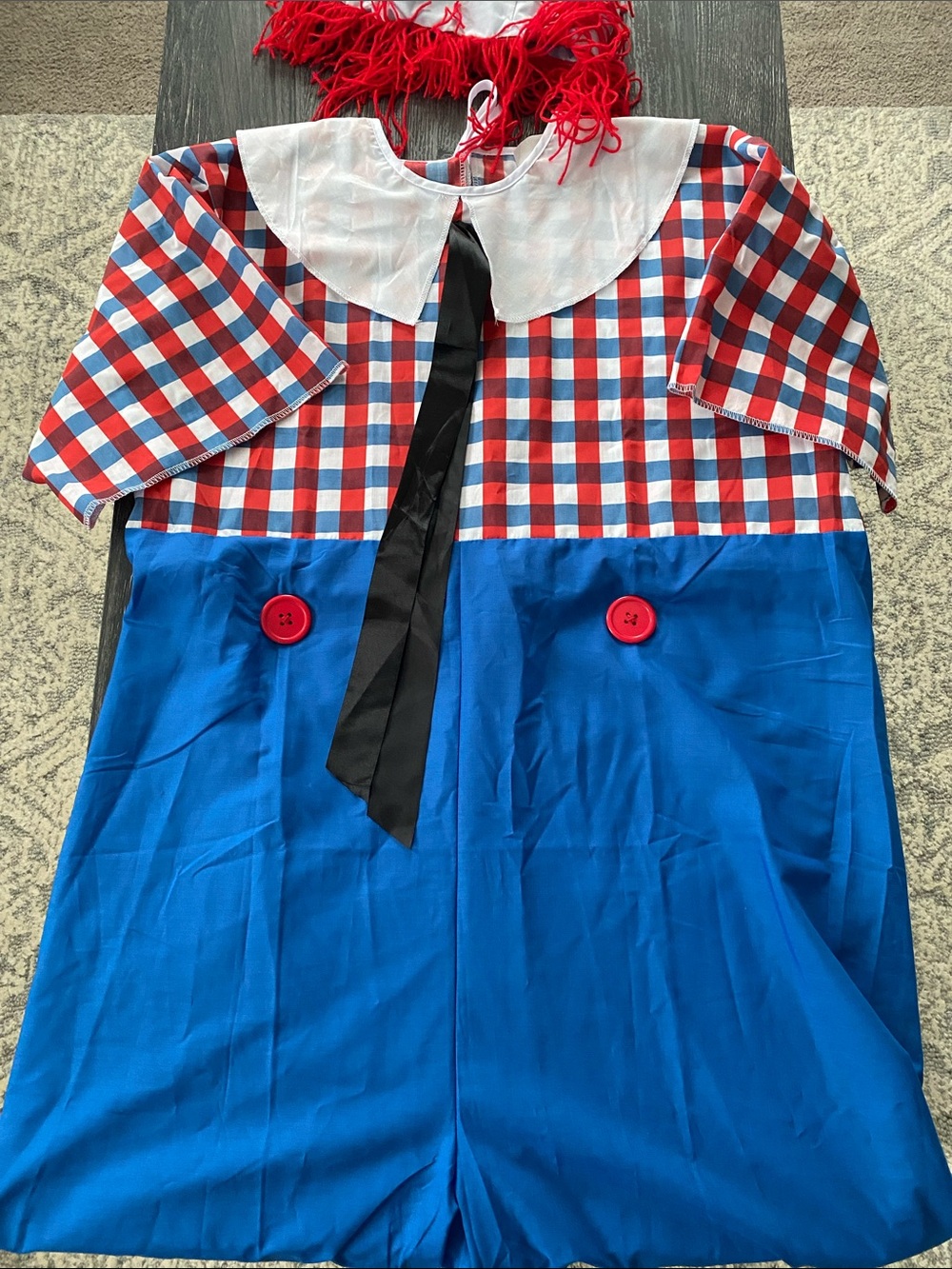NEW! Source Unknown Blue and Red Check Raggedy-Style Costume with White Collar
